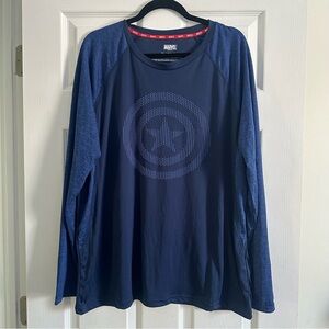 Size XL Men’s Marvel Captain America Long Sleeve Athletic Shirt